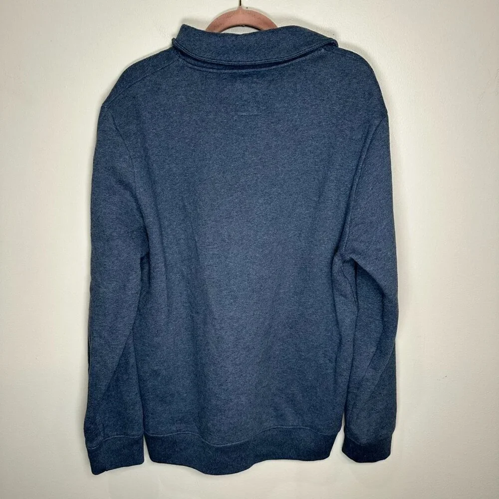 Levi's Mens Pullover Sweatshirt Jacket Size XL Blue Collar Button Pocket